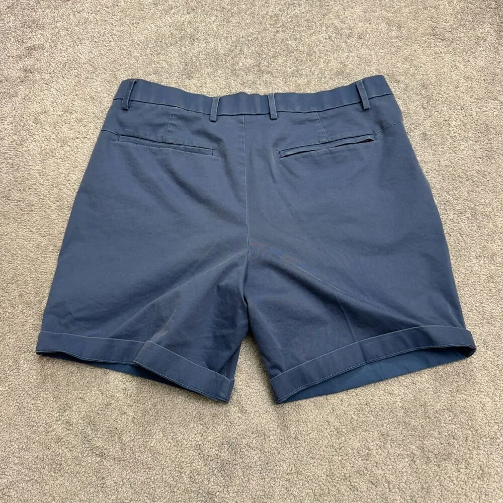 Banana Republic Aiden Chino Shorts Mens 35 Navy Blue Flat Front Casual Preppy